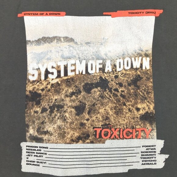 System Of A Down T-Shirt Men's XXL Gray Toxicity Band Tee Rock Metal Tultex Tag - Picture 3 of 12